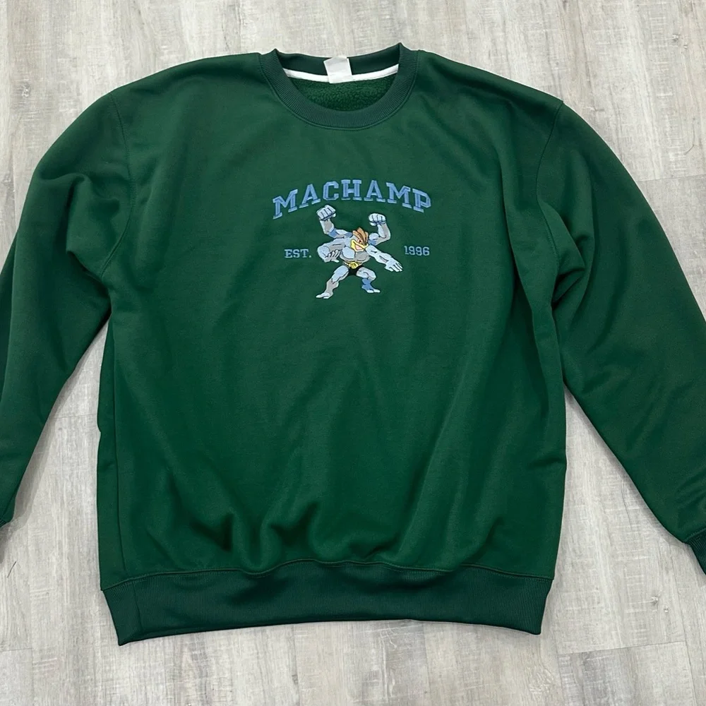 Machamp Pokemon Crew Neck Embroidered Sweatshirt Est. 1996 - Picture 1 of 3